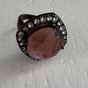 Rose Crystal Statement Ring
